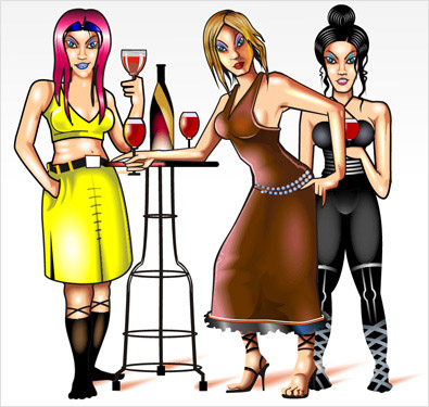 Comic superhero cartoon Illustrations London samples