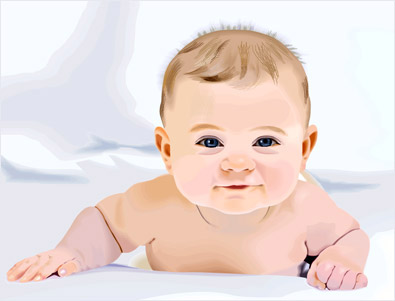 Baby portraits illustration