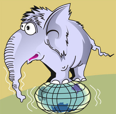 Elephant cartoon character