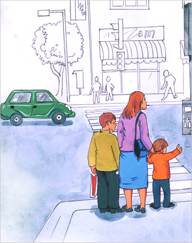 Traffic Awareness Book Illustration